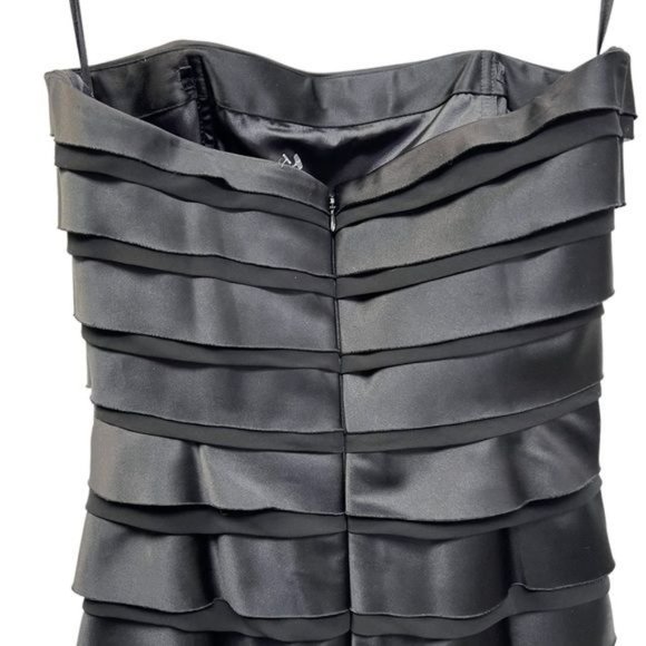 White House Black Market NWT Black Strapless Ribbon Cocktail Dress - Picture 8 of 9